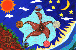 Dance of Life painting by Helen Milroy, 2006